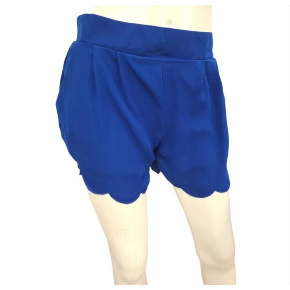 Stella Tweed Blue Scallop Edge Womens Shorts M - Picture 4 of 6